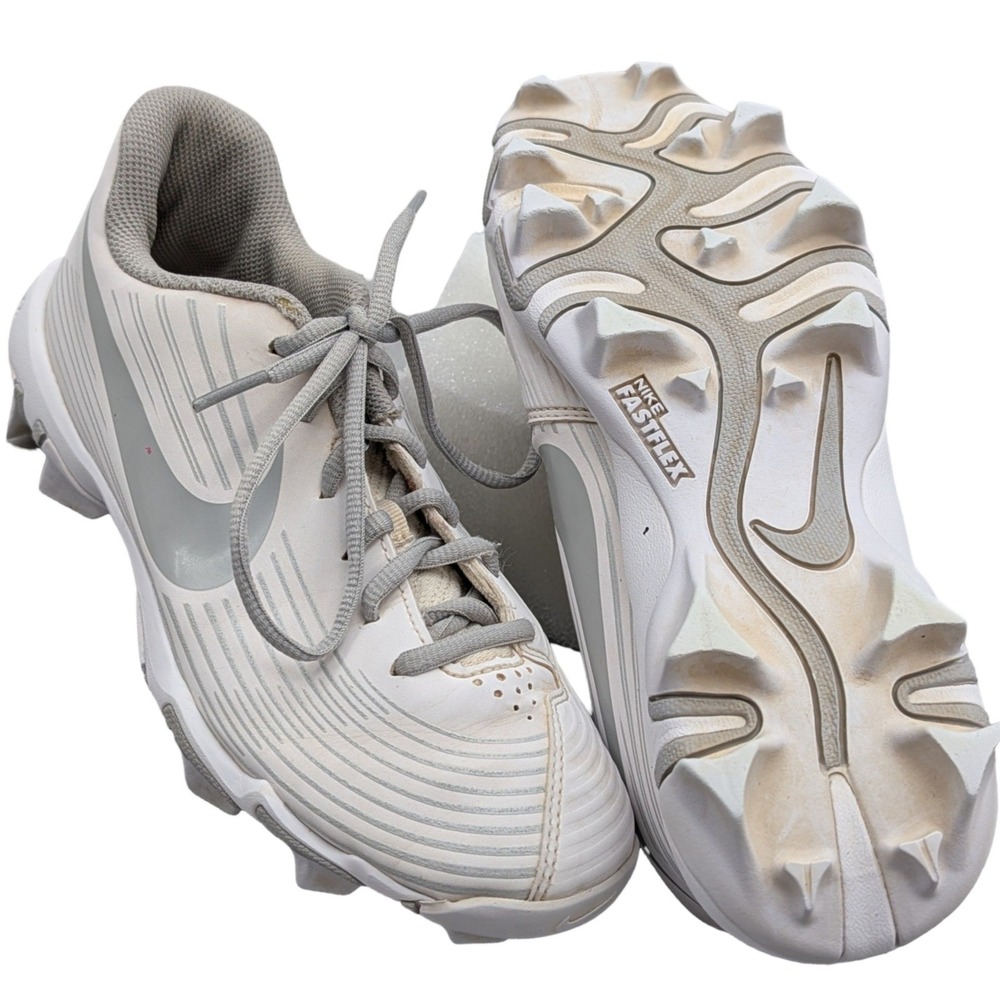 Nike Hyperdiamond 4 Keystone Softball Cleats White Wolf Grey AO7938-104 Size 6Y